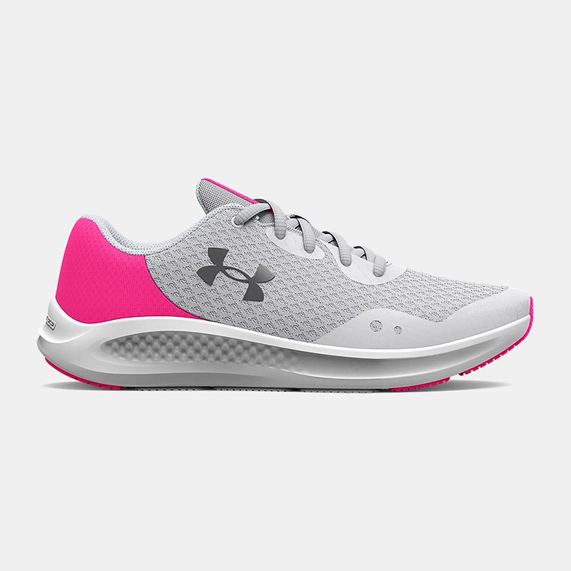 Under Armour Kids' Charged Pursuit 3 Youth Running Shoes Halo Grey