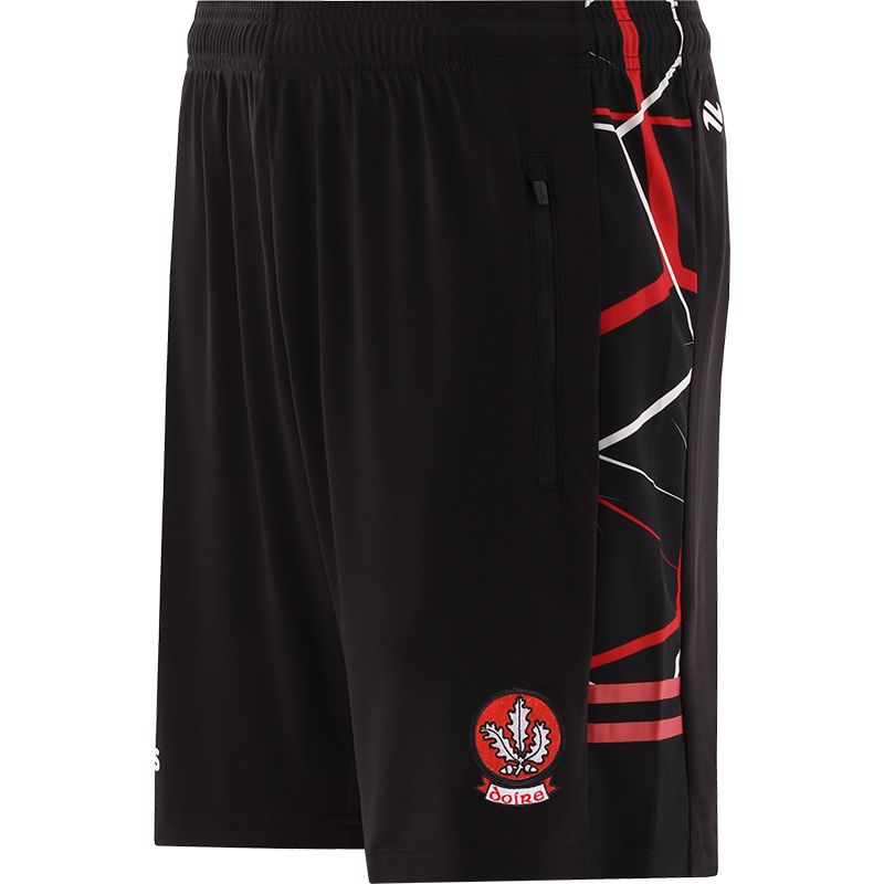 Black Derry GAA Macauley Shorts with two zip pockets by O’Neills. 