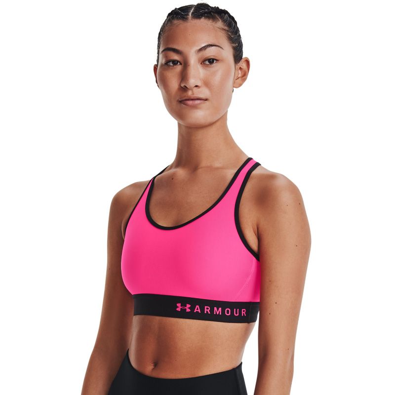 Under Armour Women's Mid Sports Bra Electro Pink / Black / Bubble