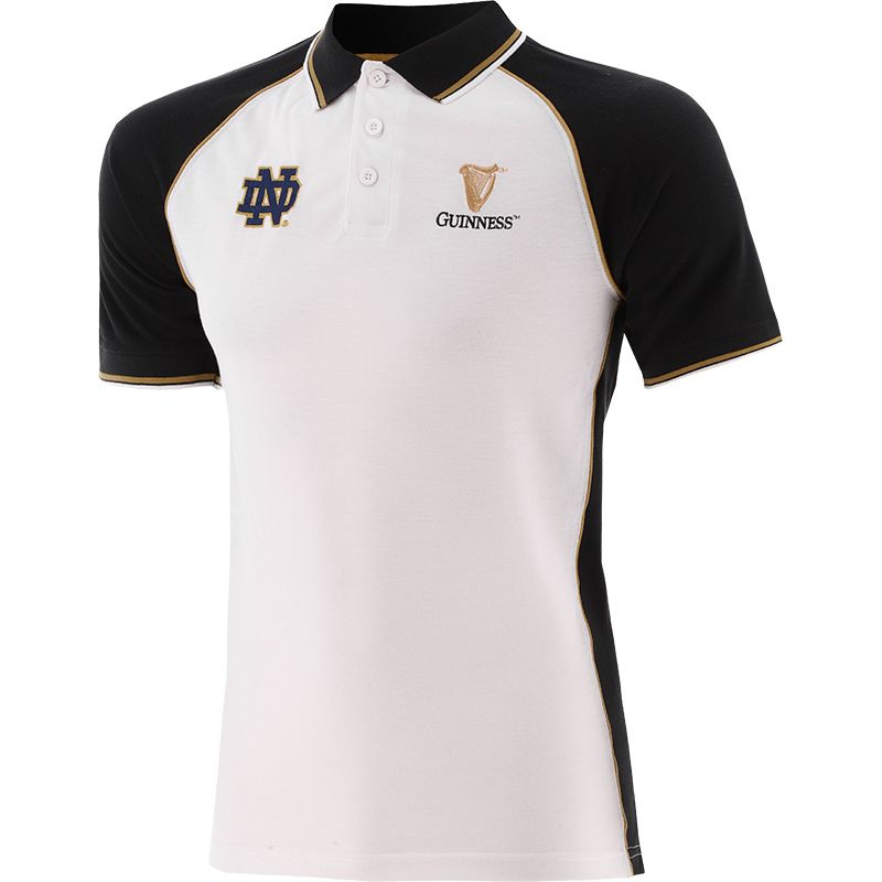 Guinness Men's Notre Dame Polo Shirt Black White