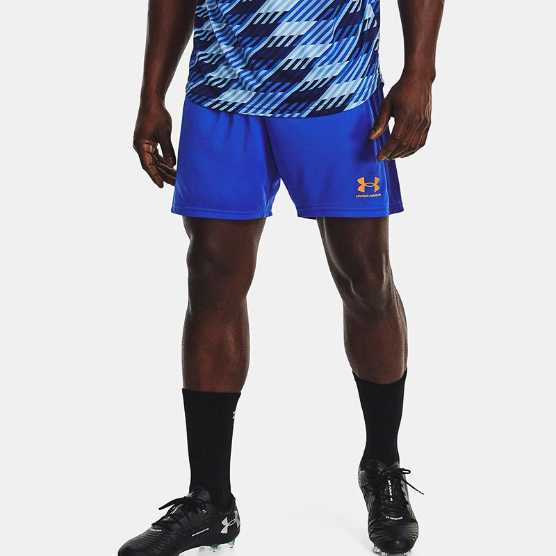 Under Armour Men's UA Challenger Knit Shorts Versa Blue / Orange Shock